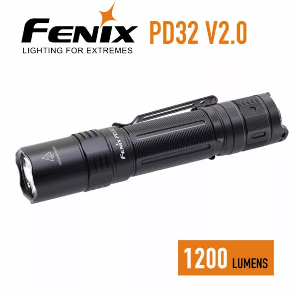Boating Flashlights Fenix PD32 V2 Compact Flashlight | 1200 Lumens | Fenix Distributor