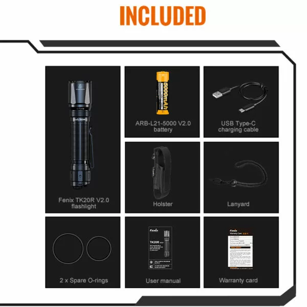 Boating Flashlights Fenix TK20R V2.0 USB-C Rechargeable Flashlight | 3,000 Lumens - Image 4