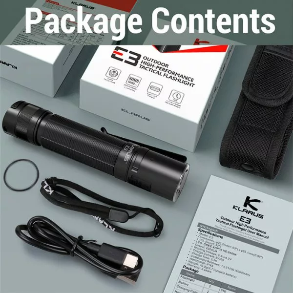 Boating Flashlights Klarus E3 High Performance Flashlight | 2200 Lumens - Image 3