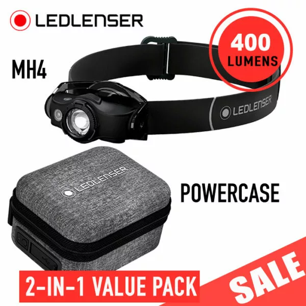 Boating Flashlights LEDLenser MH4 Rechargeable Headlamp With Powercase | SALE