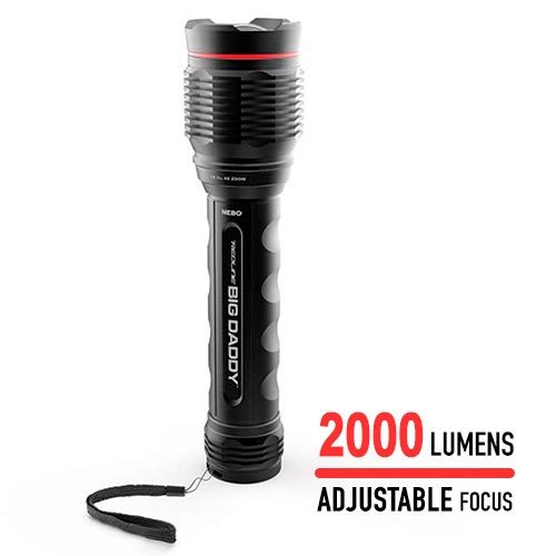 Bright Flashlights Nebo Redline Big Daddy Flashlight | 2,000 Lumens | Adjustable Focus
