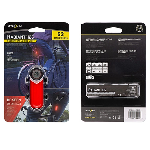 Flashlights Nite Ize Radiant® 125 Rechargeable Bike Light | High Vis RED - Image 3