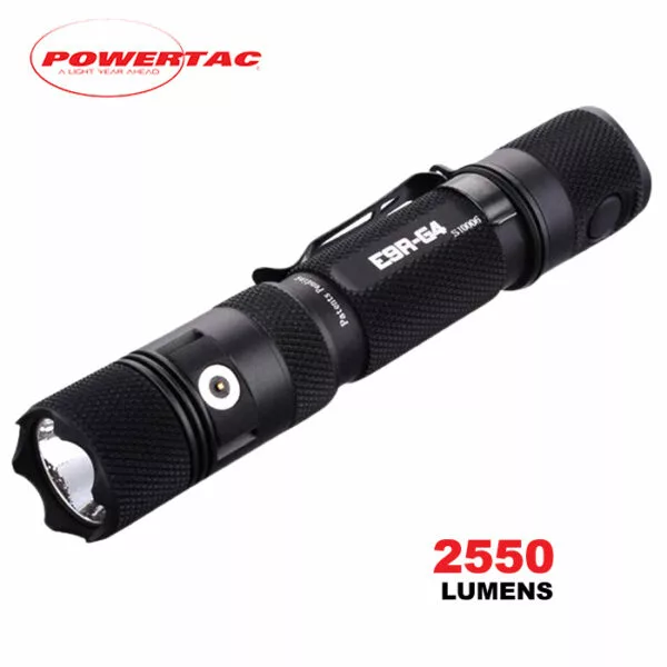 Boating Flashlights Powertac® E9R G4 Rechargeable Flashlight | 2550 Lumens